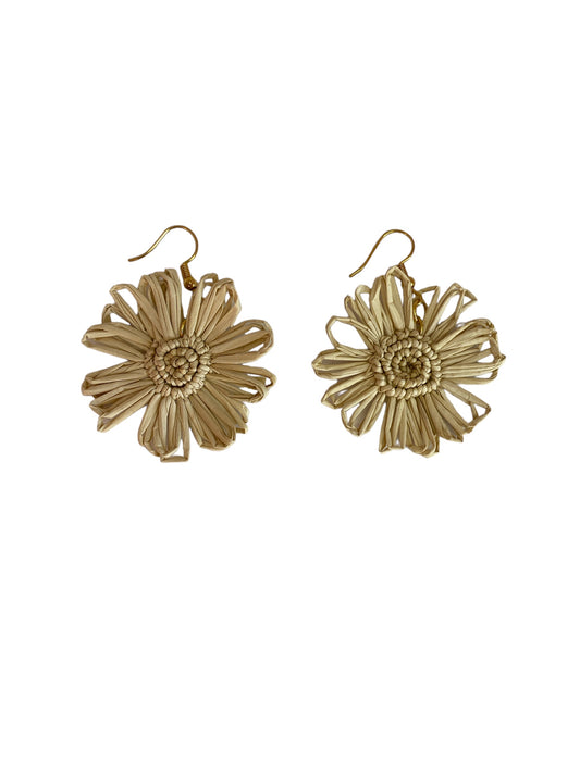 Straw Fiber Flower Earrings Sofia