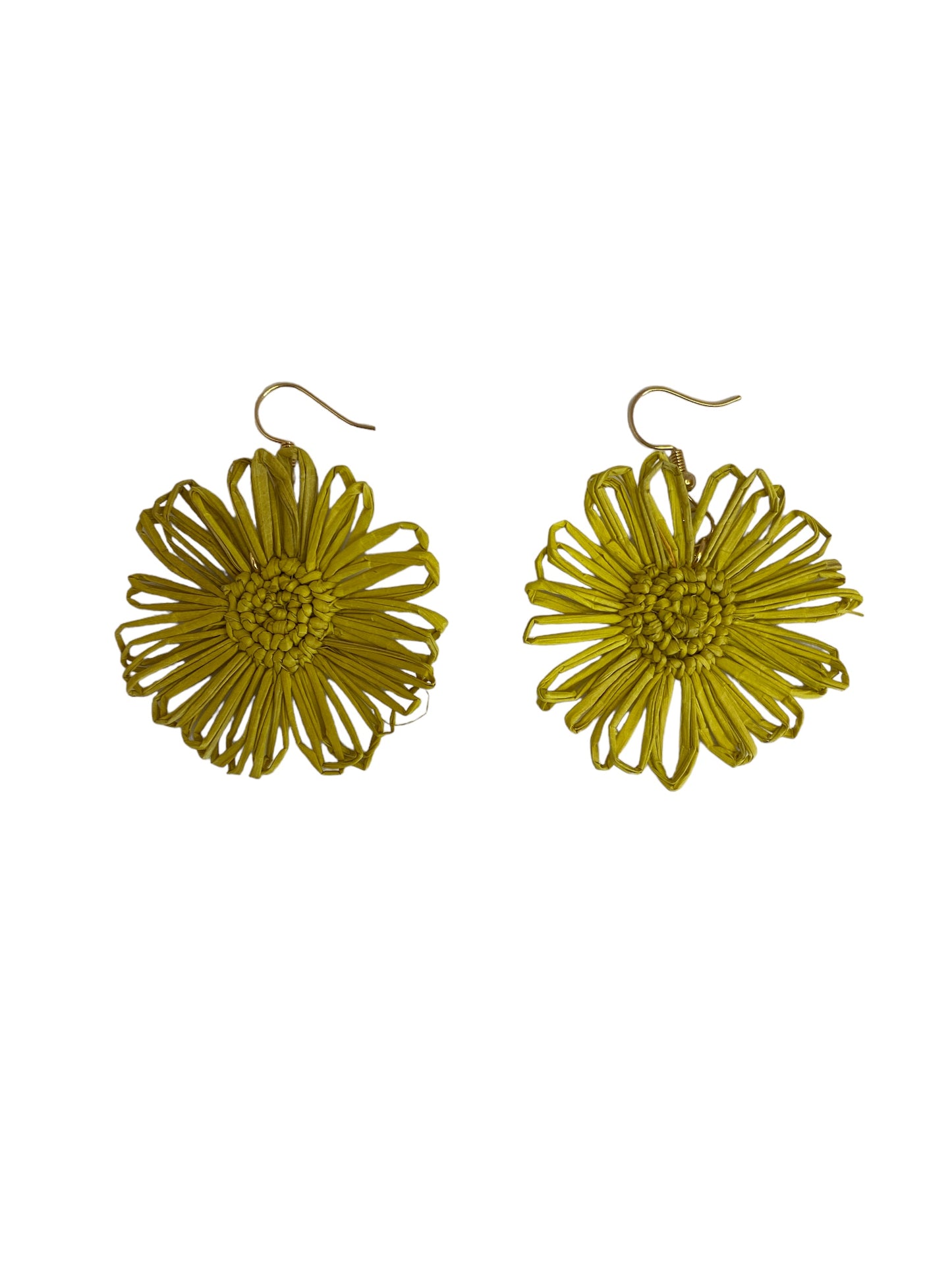 Straw Fiber Flower Earrings Sofia