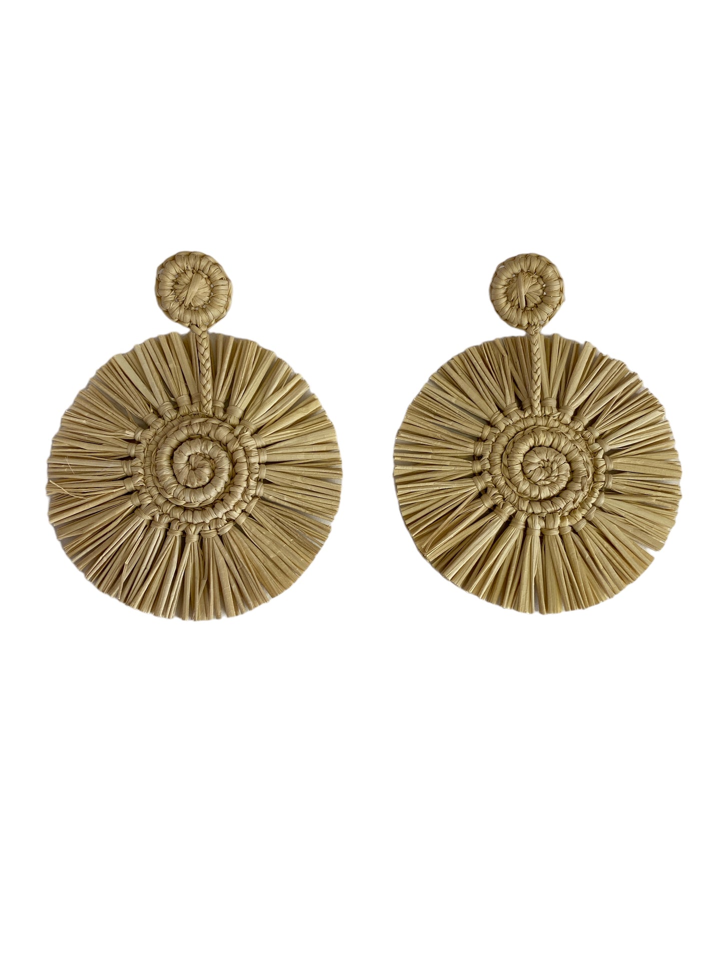 Circle Drop earrings, tassel / multi-color