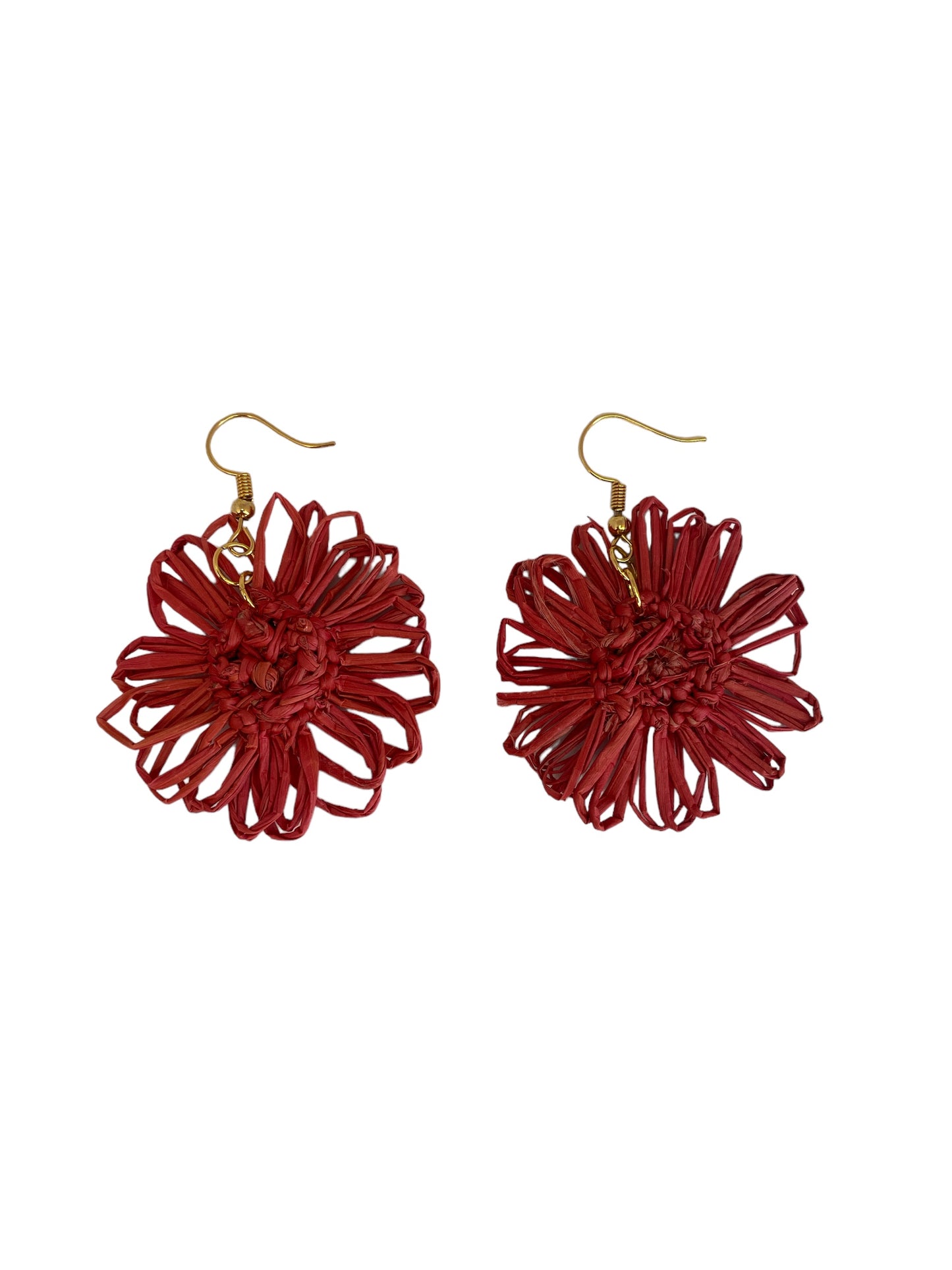 Straw Fiber Flower Earrings Sofia