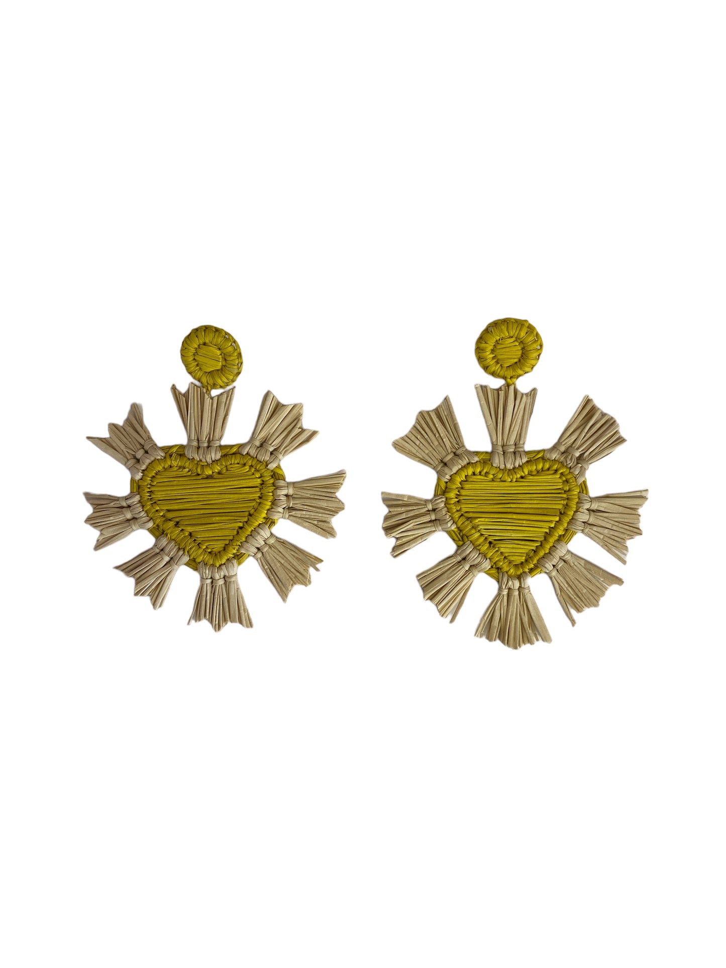 Straw fiber Heart Earrings Mulata