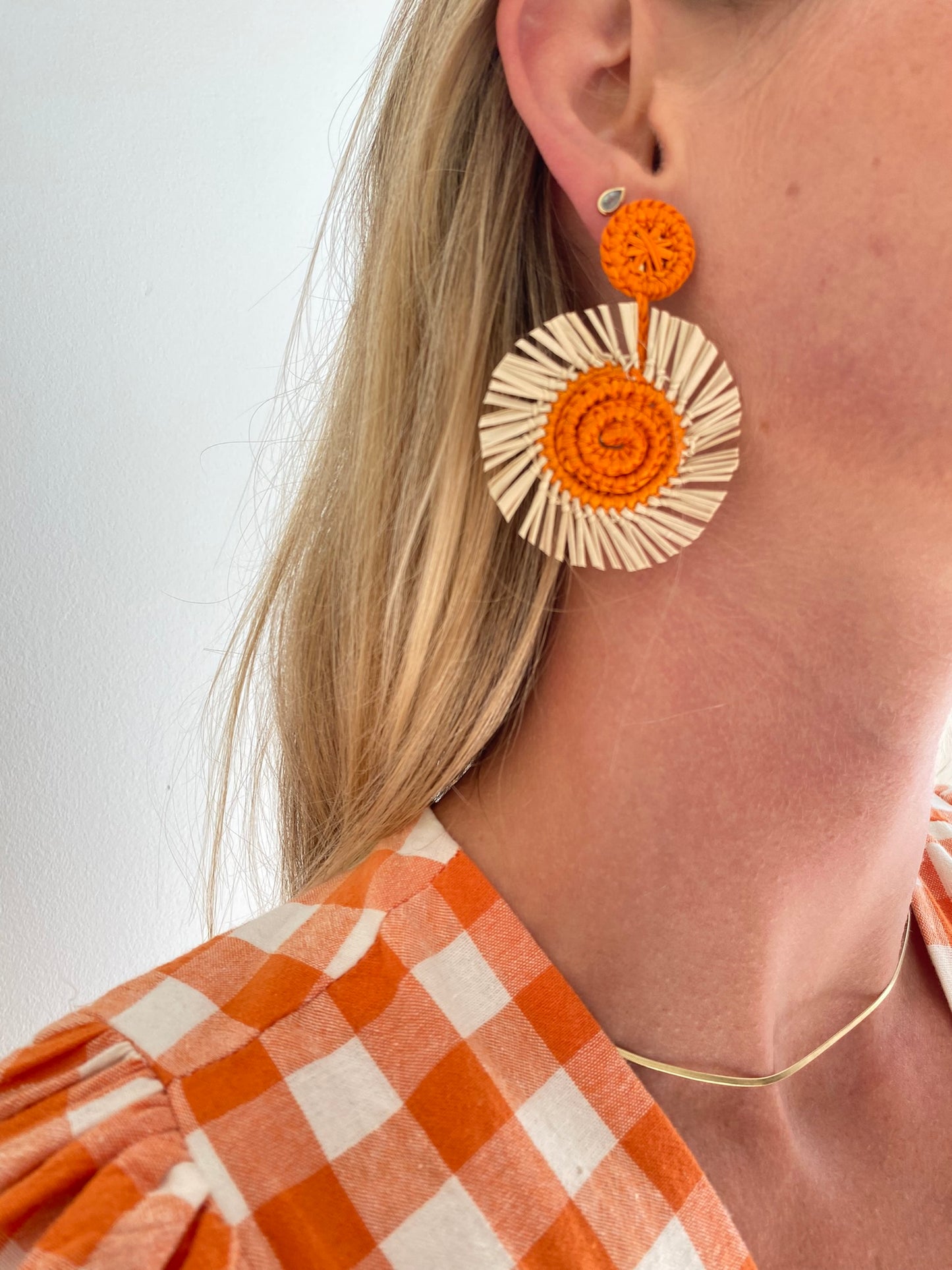 Sun flower handwoven earrings