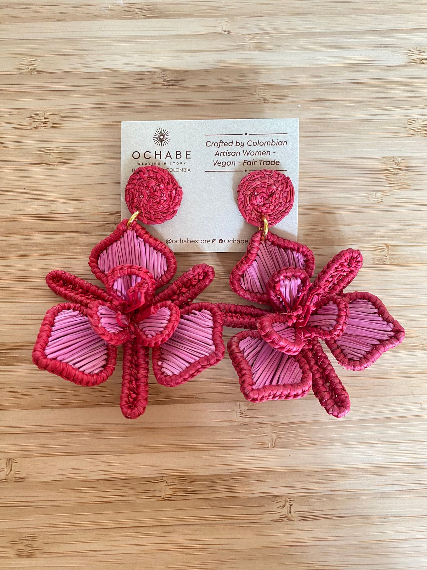 Handwoven Orchid Flower Earrings
