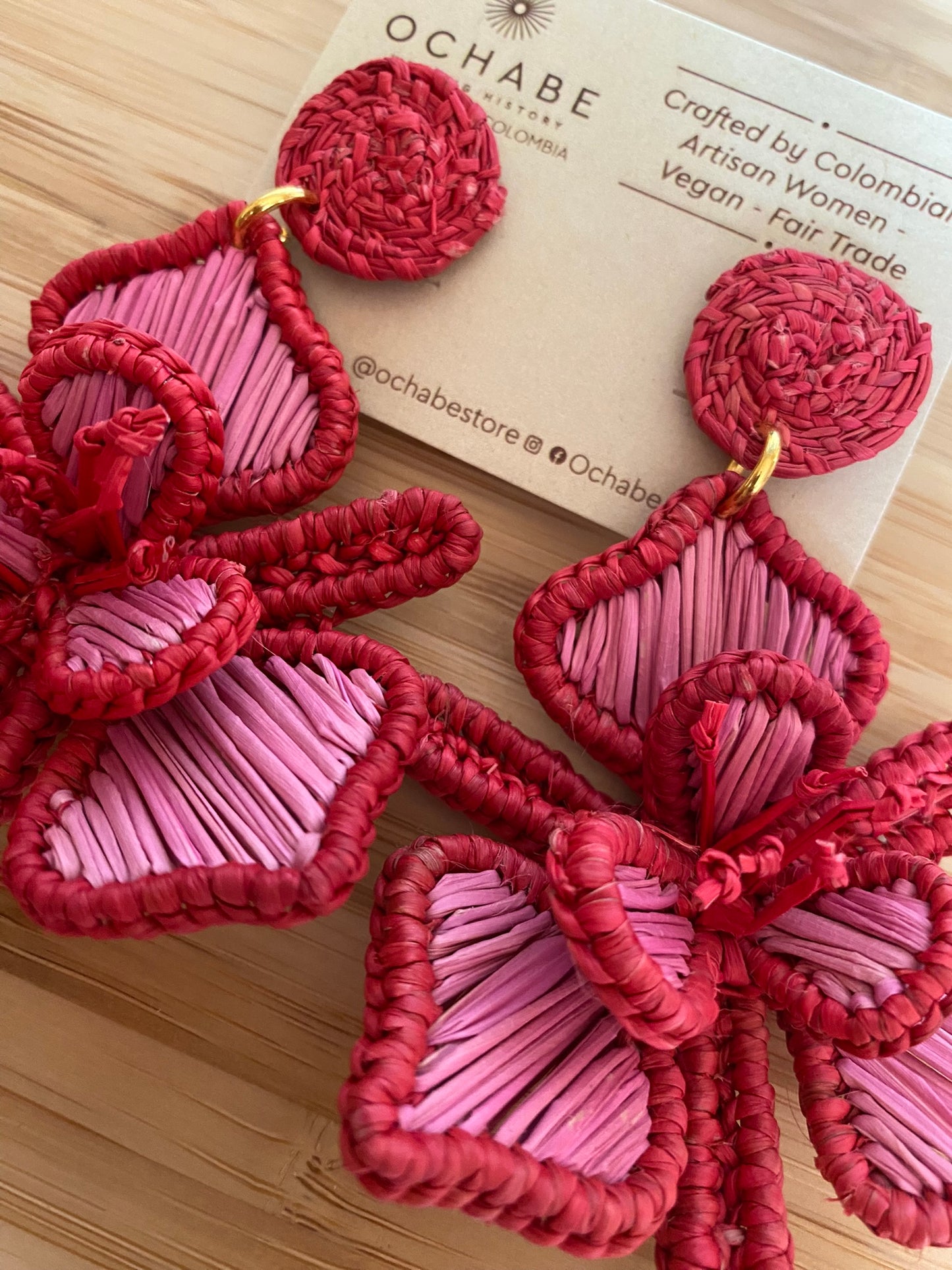 Handwoven Orchid Flower Earrings