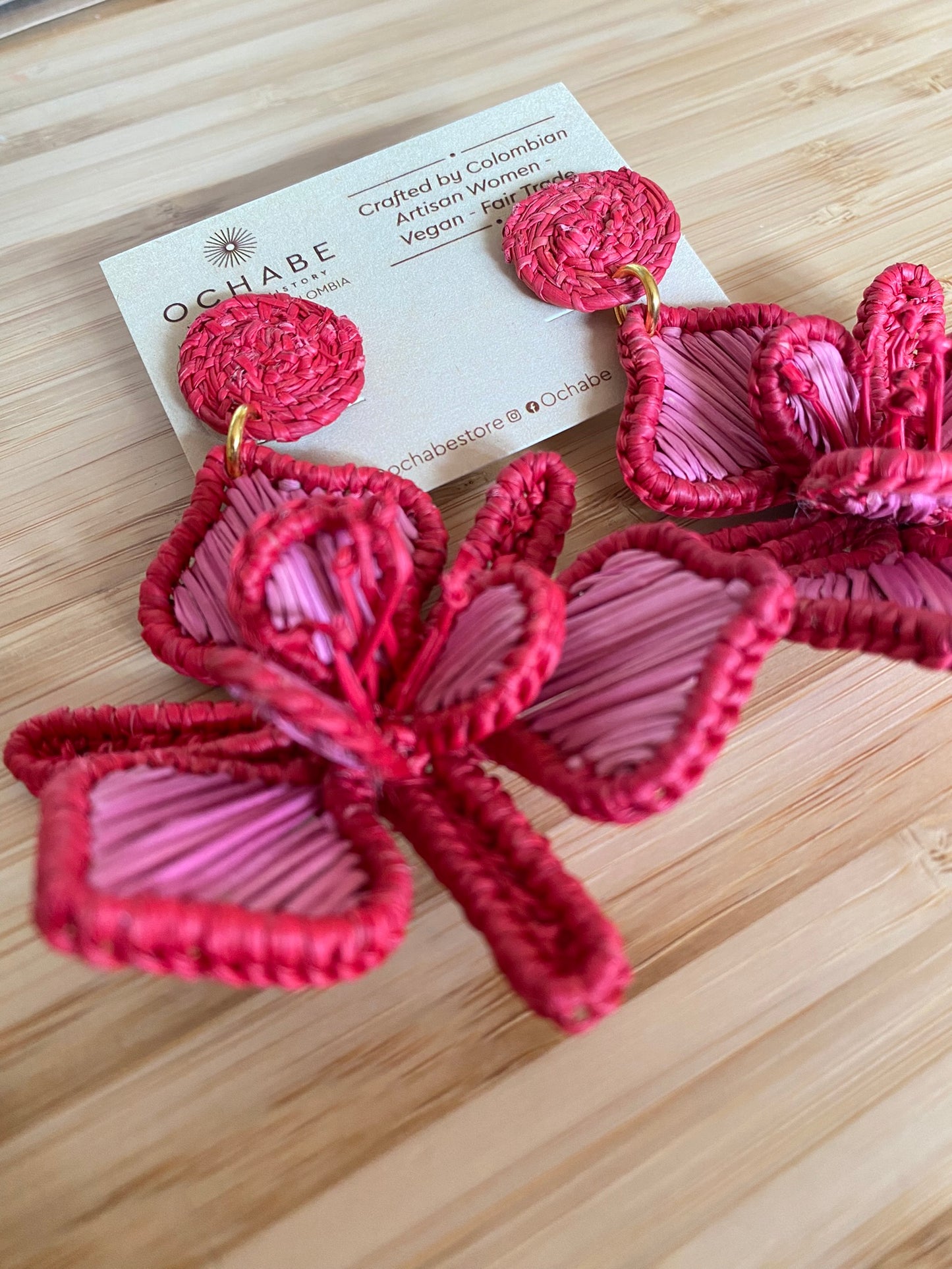 Handwoven Orchid Flower Earrings
