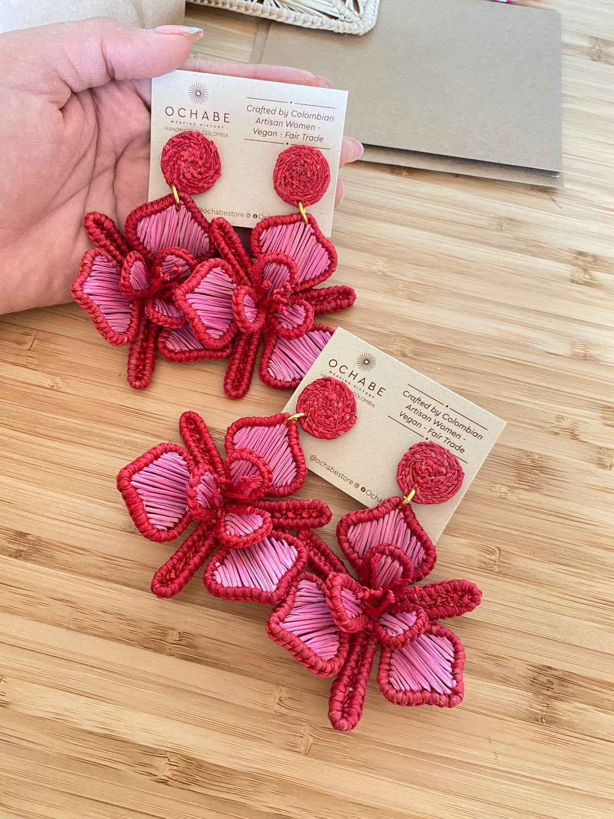 Handwoven Orchid Flower Earrings