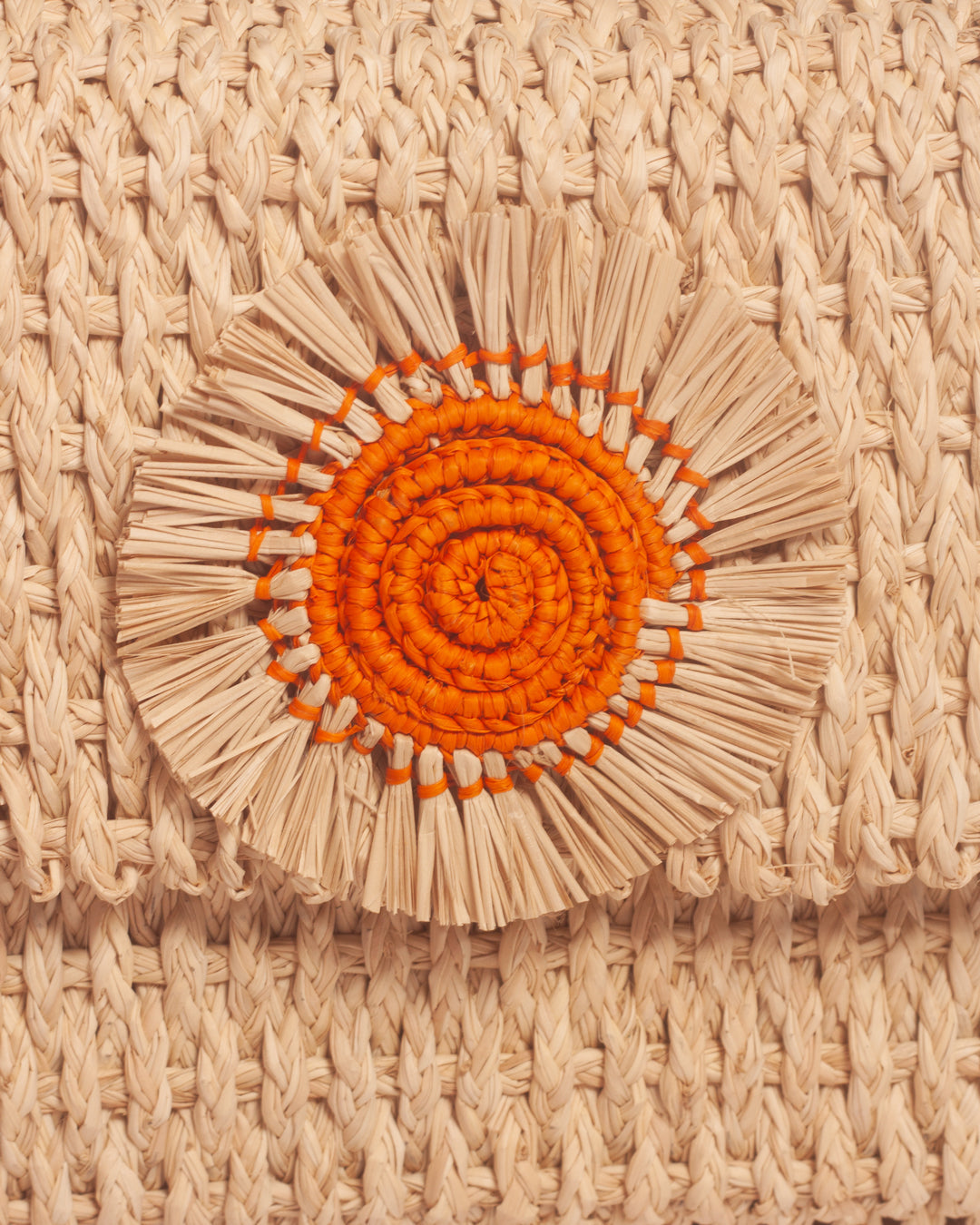 Rectangle shoulder bag with orange sun