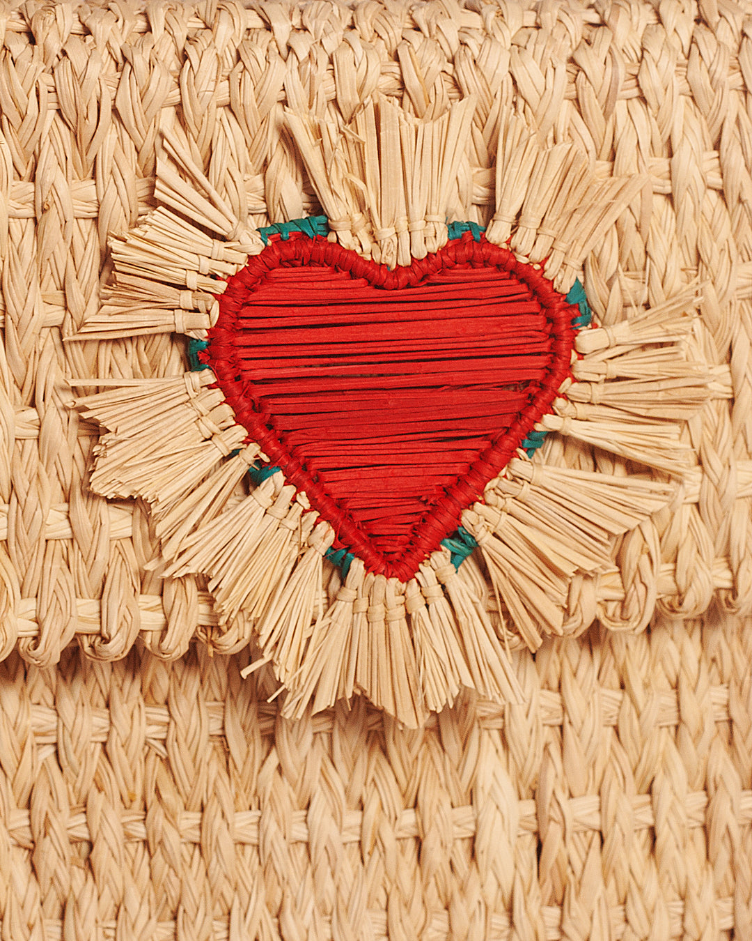 Rectangle shoulder bag Juana with heart ornament