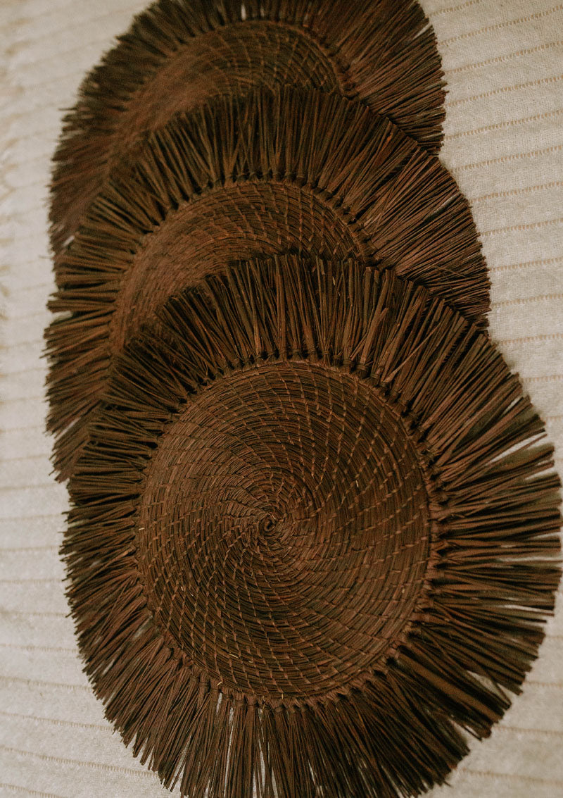 Natural Raffia Placemats, Boho Placemats & Table Charger
