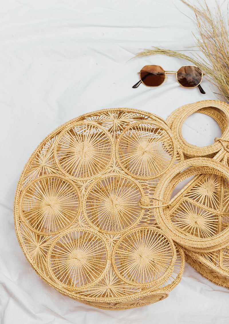 Circle Handle bag, natural / maxi