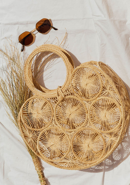 Circle Handle bag, natural / maxi