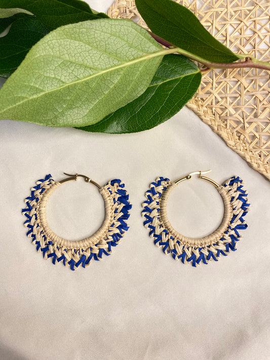 Round handwoven hoop earrings