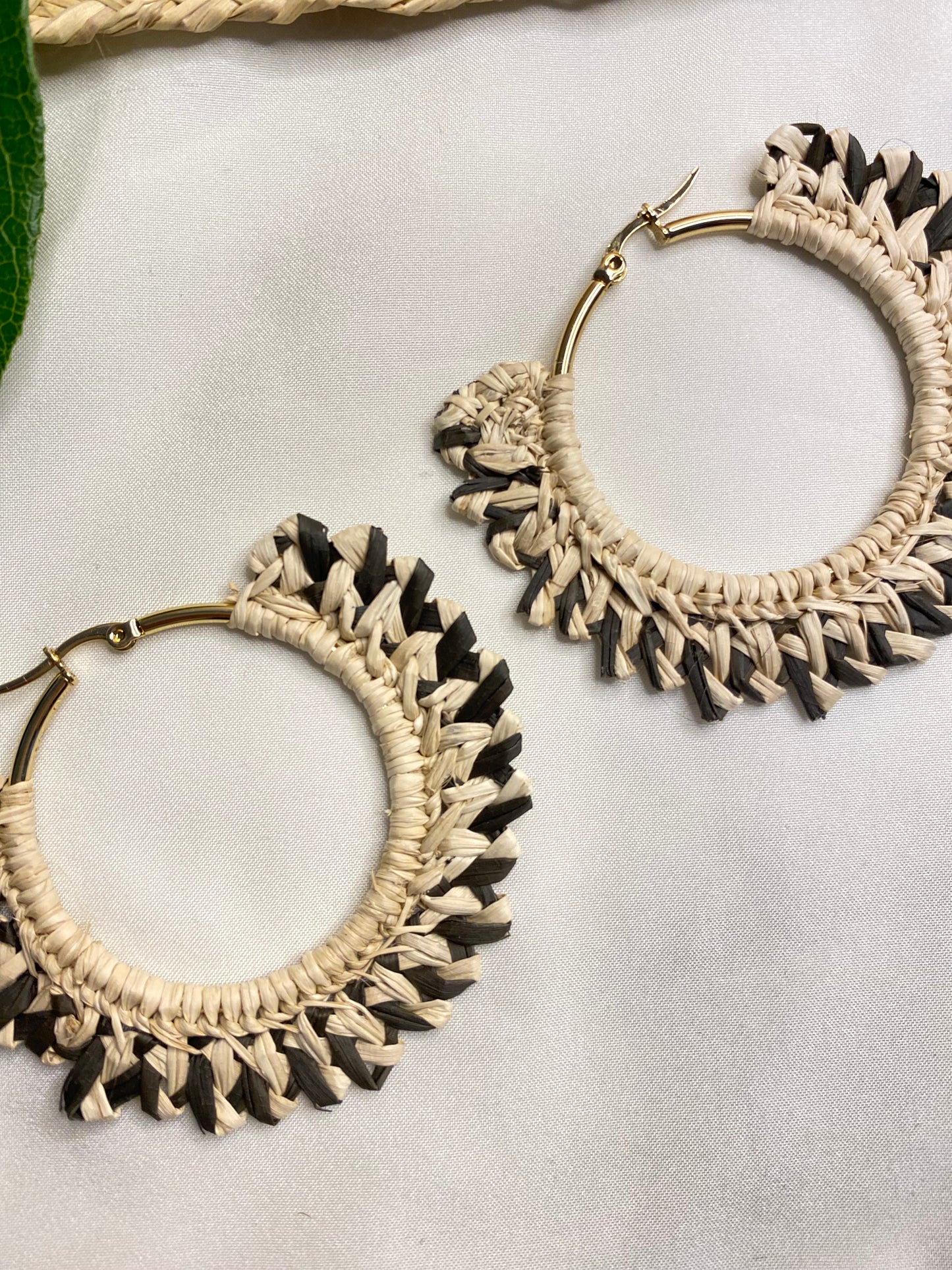 Round handwoven hoop earrings