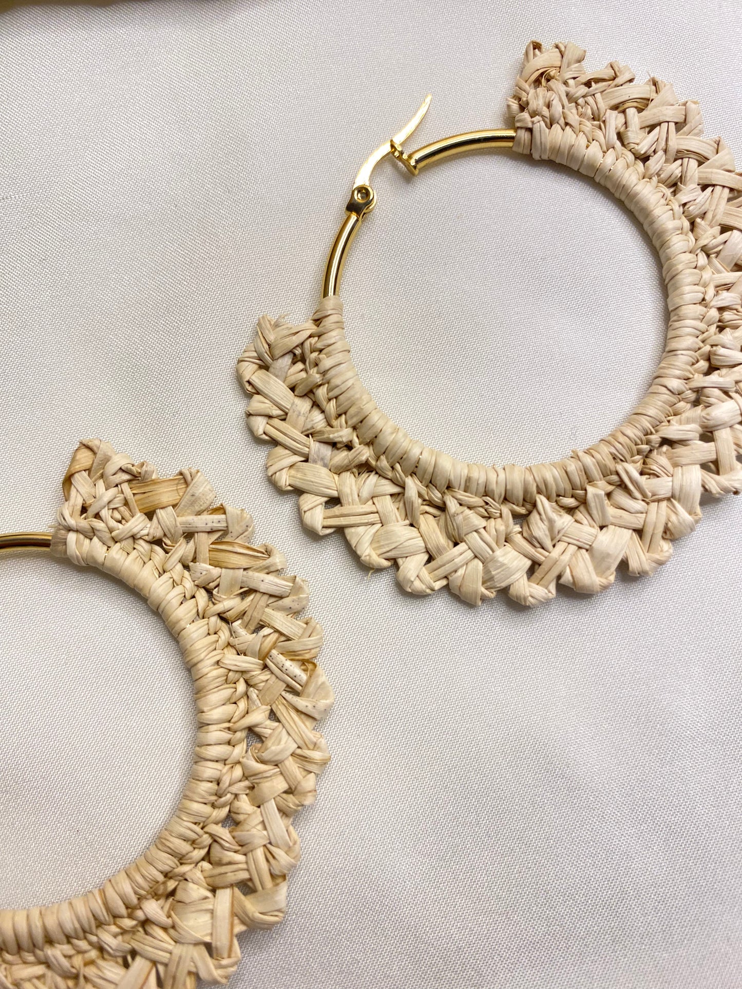 Round handwoven hoop earrings