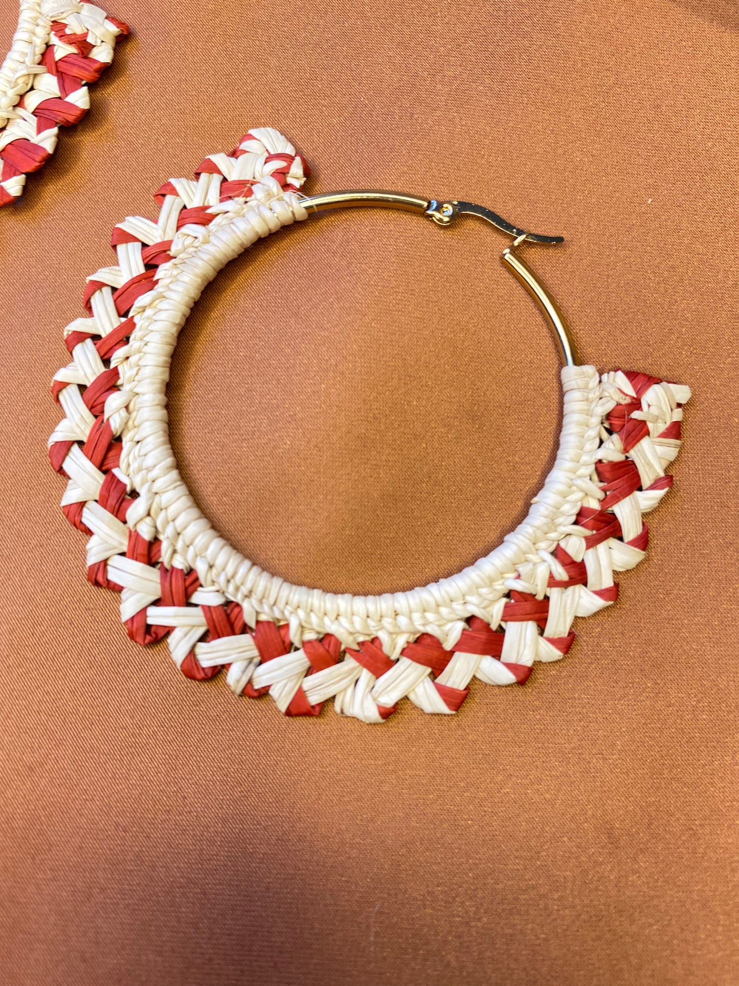 Round handwoven hoop earrings