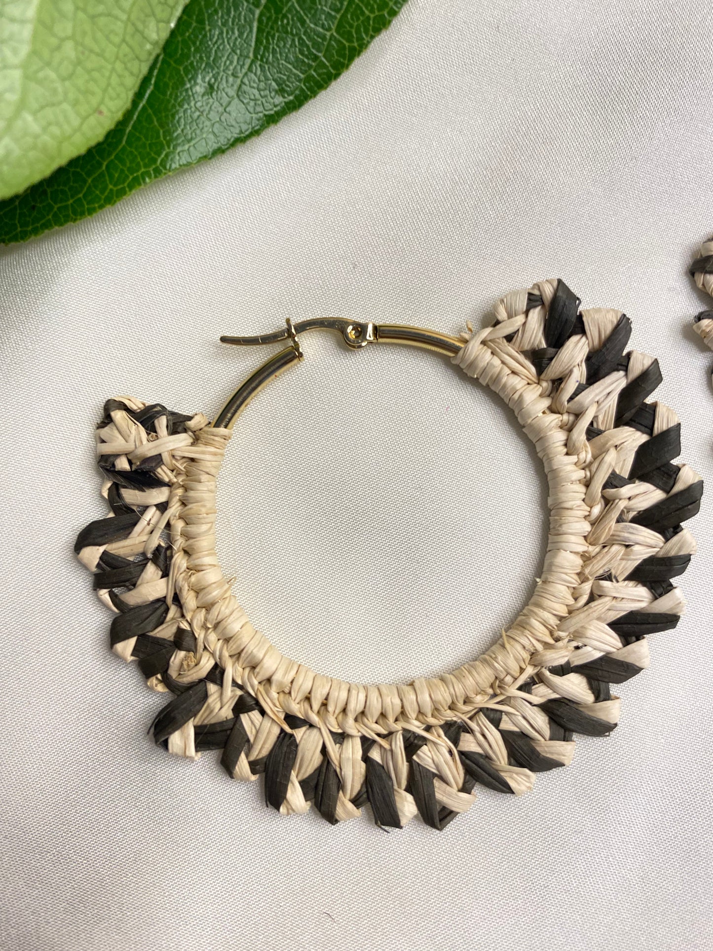 Round handwoven hoop earrings